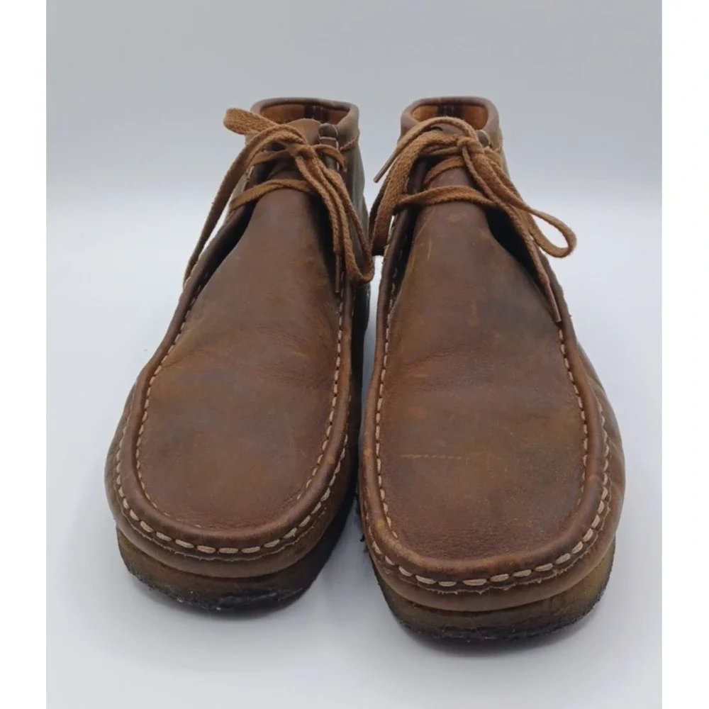 Clarks Collection Men's Wallabee Ankle‎ Boots Size 11 Brown Leather Lace Up